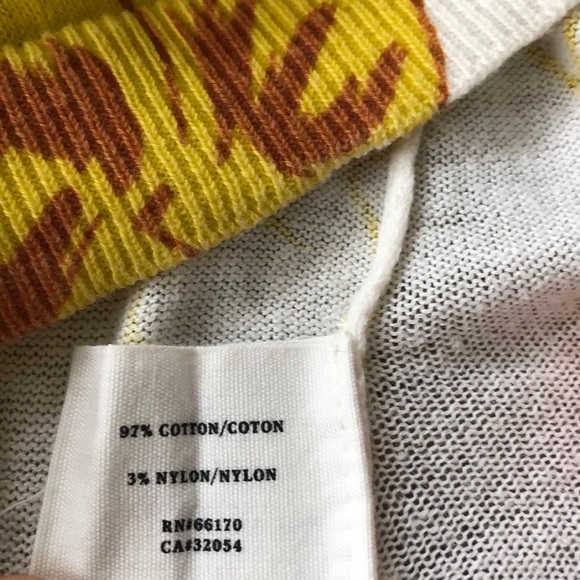 Anthropologie Sparrow White Yellow Floral Print Lightweight Cardigan Size S - Picture 12 of 13